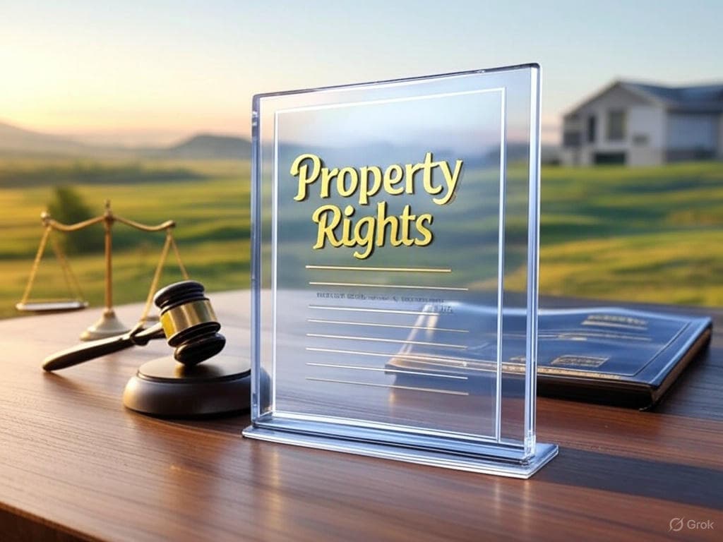 Legal document with property rights, symbolizing ownership and law